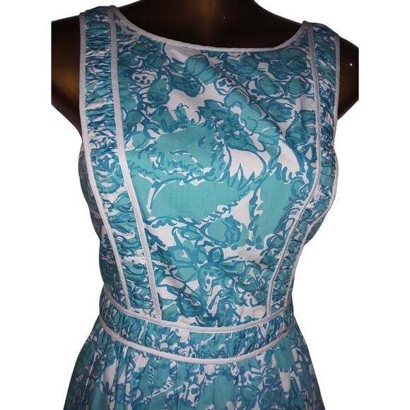 Lilly Pulitzer Sz 2 SHE'S A FOX - BECKY Shorely Blue Dress - Picture 2 of 7